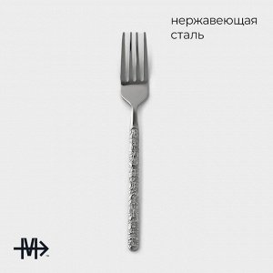 Вилка десертная Magistro «Олин», длина 16 см, нержавеющая сталь, серебристая