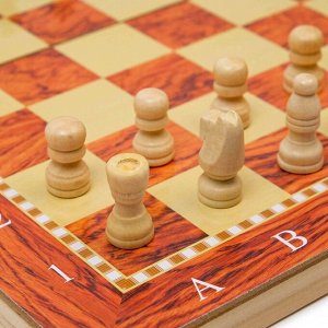 Шахматы, шашки, нарды, настольные игры, набор 3 в 1, 34 х 34 см