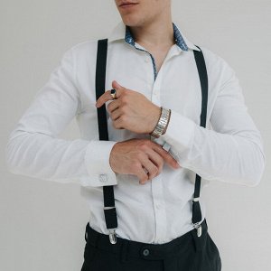 Запонки стальные «Квадраты» рельефные, цвет серебро