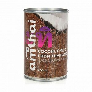 Молоко кокосовое (жирность 19-20%), жест. банка, amthai, 0,4л