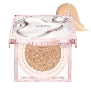 Стойкий кушон с влажным сияющим финишем + сменный блок CLIO Kill Cover High Glow Cushion SPF50+ PA+++ #04 Ginger, 14г+14г