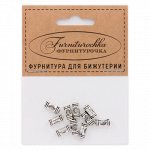 FUR0013S &quot;Фурниторочка&quot; 10 бусин-разделителей L.10мм, отверстие 1,5мм, цвет серебр.