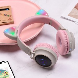 Наушники беспроводные HOCO W27 Cat ear Bluetooth, 300 мАч, TF, AUX