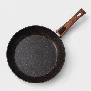 Сковорода Magistro Granit, d=28 см, съёмная ручка soft-touch, антипригарное покрытие, индукция, кованый алюминий, чёрная