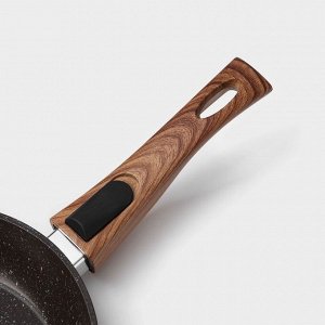 Сковорода Magistro Granit, d=20 см, кованый алюминий, съёмная ручка soft-touch, антипригарное покрытие, индукция, чёрная