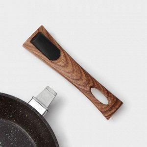 Сковорода Magistro Granit, d=20 см, кованый алюминий, съёмная ручка soft-touch, антипригарное покрытие, индукция, чёрная