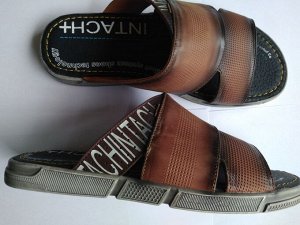 НАЛИЧИЕ--  шлёпки нат.кожа коричневый