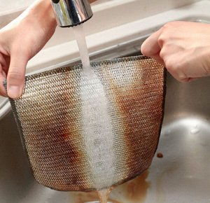 Салфетка металлическая для мытья посуды, 20х20, 1 шт