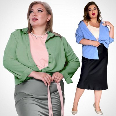 Леди Мари. Базовые хлопковые рубашки Size+