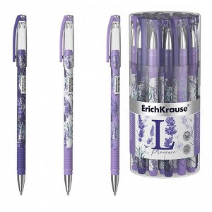 Ручка шариковая ErichKrause "ColorTouch Lavender", узел 0.7 мм, синяя, тонкое письмо, резиновый держатель, стержень с дизайном, микс