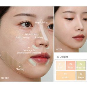 Палетка консилеров и корректоров CLIO Kill Cover Founwear Conceal Palette #Delight, 6г