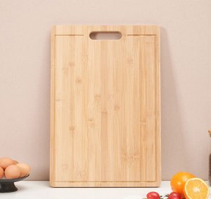 Бамбуковая сервировочная разделочная доска на нарезки мяса, рыбы, овощей, фруктов, 30 x 40 x 1,7 см