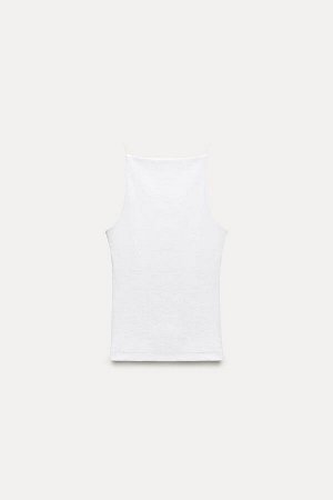 Топ Цвет как на первом фото ШЕЙНЫЙ ДЕРЖАТЕЛЬ ТОП (NECKHOLDER-TOP) SLIM FIT - NECKKOLDER - СТАНДАРТНАЯ ДЛИНА Футболка с вырезом-халтер из смесовой хлопчатобумажной ткани. СОСТАВ МАТЕРИАЛА, ИНСТРУКЦИИ П