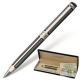 Ручка шариковая GALANT "GFP015" подарочная, корп. серебристый/черный, хромированные детали, синяя