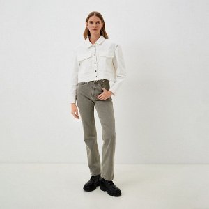 Рубашка женская укороченная с разрезами MIST: Denim, белый