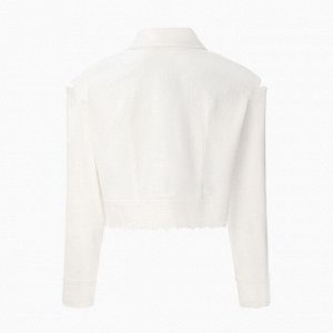 Рубашка женская укороченная с разрезами MIST: Denim, белый
