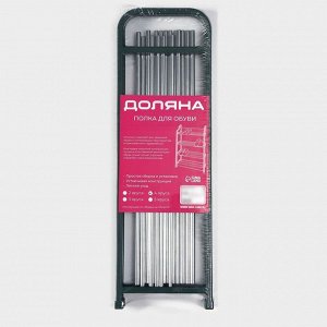 Полка для обуви Доляна, 4 яруса, 50x19x59 см, зелёная
