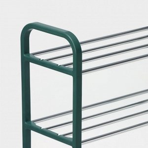 Полка для обуви Доляна, 4 яруса, 42x19x59 см, зелёная