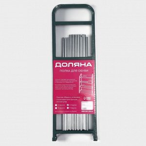 Полка для обуви Доляна, 4 яруса, 42x19x59 см, зелёная