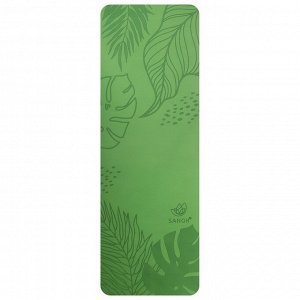 Коврик для йоги Sangh Tropics, нескользящий, 183x61x0.6 см, цвет зелёный