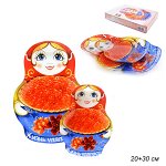 Тарелки 2 предмета Матрешки с красной икрой / MK00/3 А155/ Б+Малая/ п/уп.