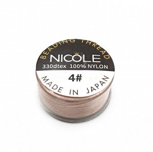 Нить для бисера NICOLE #04 абрикосового цвета, 46 м. Цена за 1 шт.