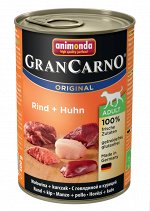 Animonda Gran Carno Adult Original с говядиной и сердцем влажный корм для собак жестяная банка 0,4 кг