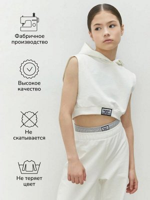 Топ детский с капюшоном Amarobaby NOOD, цвет белый