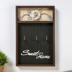 Крючки декоративные дерево &quot;Роза. Sweet home&quot; 31х20х3 см
