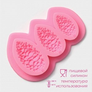 Молд для заливки новогодний Доляна «Шишки», силикон, 10,5x7 см, цвет розовый