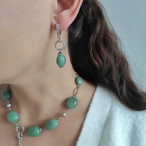 Серьги зелёный авантюрин