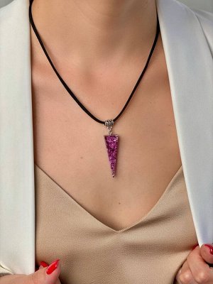 Кулон фиолетовый из дерева Венге и смолы
