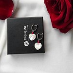 Серьги с сердечками из перламутра