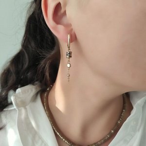 Серьги с гематитом цвета бронзы