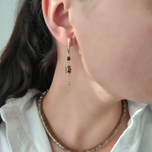 Серьги с гематитом цвета бронзы
