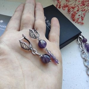 Серьги аметист