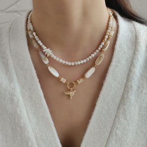Сет из перламутра белых и бежевых оттенков