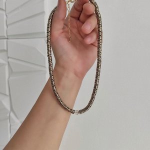 Чокер из гематита цвета бронзы