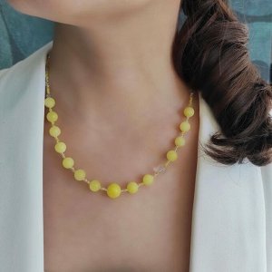 Колье с желтым кальцитом