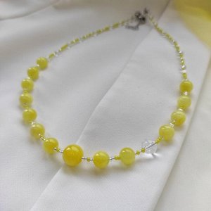 Колье с желтым кальцитом