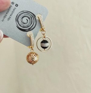 Серьги из полосатого агата Зебра 2