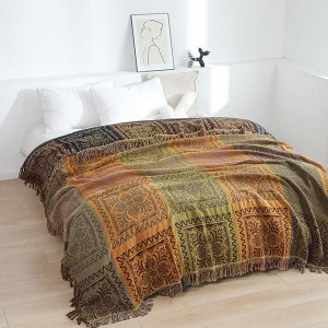 Покрывало хлопковое с бахромой "Медитация сна" 250*230 см.