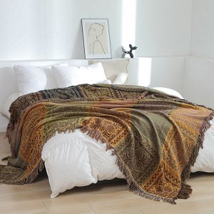 Покрывало хлопковое с бахромой "Медитация сна" 250*230 см.