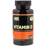 Optimum Nutrition, Витамин D, 5000 МЕ, 200 мягких желатиновых кап.