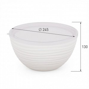 Набор мисок 2шт с крышкой (2,5л+4,0л) [ОАЗИС] БЕЛЫЙ