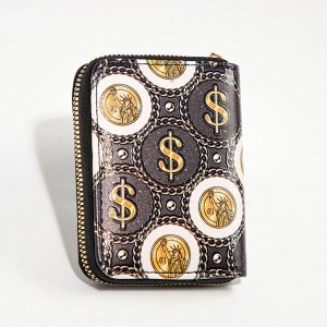 Кошелёк на молнии "Выбражулька", цвет чёрный