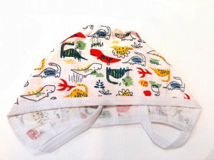 Детский чепчик трикотажный ЧТР67 ящеры/белый