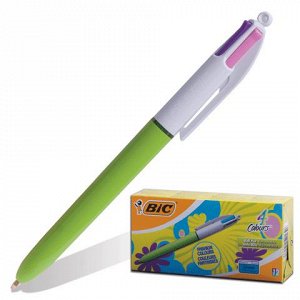 Ручка шариковая автомат. BIC 4 Colours, 4-цветная, 1мм, лини