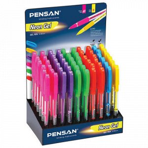 Ручка гелевая PENSAN Neon Gel, узел 1мм, линия 0,5мм, диспле
