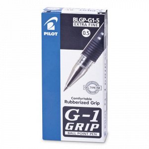 Ручка гелевая PILOT G-1 Grip, корпус прозрачный, 0,5мм, лини